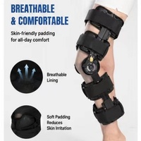Attelle de genou médicale articulée à déplacement réglable, immobilisateur orthopédique avec sangle d'épaule pour la rééducation post-chirurgie du genou