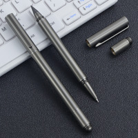 Stylo bille de luxe sportif à double tête 2-en-1, technologie de pointe, 0,5 mm, métal gris anthracite, logo personnalisé, cadeau d'entreprise, gravure