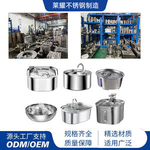 Distributeur d'eau pour animaux de compagnie en acier inoxydable, design rond argenté détachable pour chiens et chats, matériau 304 avec indicateur de niveau d'eau - Product Image 3