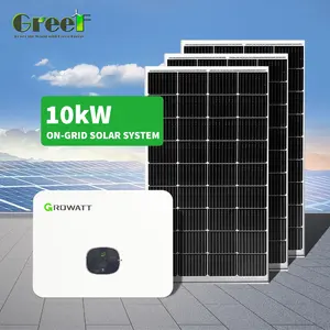 Sistem tenaga surya sistem tenaga surya, 5kW 10kW 20kW 50kW disesuaikan pada grid untuk rumah perumahan sistem pembangkit listrik tenaga surya