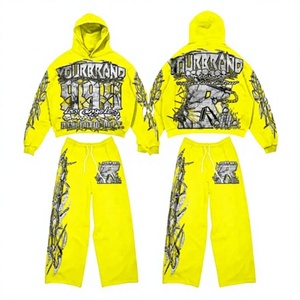Conjunto Deportivo de Sudadera con Capucha y Pantalones Color Morado Sólido de LONG MISSION INDUSTRY, Corte Regular, 100% Algodón, Informal de Invierno, Unisex - Product Image 6