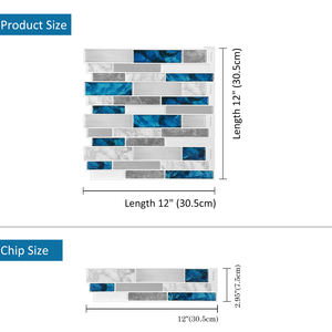 Tuiles Vivid 3D Auto-adhésives en mosaïque, tuiles en vinyle à peler et à coller pour la cuisine, la <span class=keywords><strong>salle</strong></span> <span class=keywords><strong>de</strong></span> <span class=keywords><strong>bain</strong></span>, le salon, le dosseret - Product Image 3