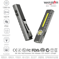 Lampe torche plate ST5 à 3 modes de contrôle, rechargeable USB-C, étanche, avec lumière UV, idéale pour la réparation automobile, les inspections d'urgence et le camping