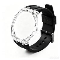 Nouvelle mode, bracelet de montre en silicone liquide 3H respectueux de la peau, boîtier de montre en plastique transparent, ensemble complet pour hommes et femmes