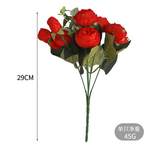 <span class=keywords><strong>Bouquet</strong></span> <span class=keywords><strong>de</strong></span> roses artificielles 5 têtes, fausses fleurs, pas cher, décoration <span class=keywords><strong>de</strong></span> mariage - Product Image 6