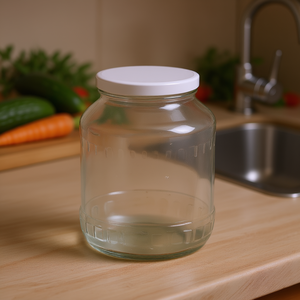 <b>Pickle</b> Jar 16 Oz Glass With White Lid For Food Storage - Product Image 3