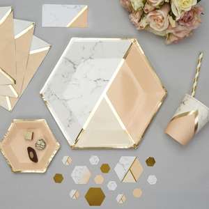 Assiettes en papier écologiques de 8 pouces (8 pièces) à blocs de couleurs, vaisselle de fête, fournitures de table pour anniversaire, Noë<span class=keywords><strong>l</strong></span>, baby shower, mariage - Product Image 1