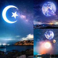 Lampe de projection LED 2 en 1 Terre-Lune, projecteur de ciel étoilé rotatif à 360°, lumière de nuit USB