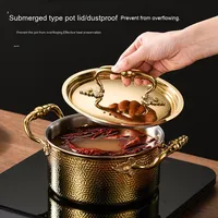 Yolecen 304 marmite gonflable en acier inoxydable classique maison utilisation commerciale self-service une personne Compatible cuisinière à Induction