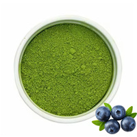 Poudre de matcha végétalienne Keto aux superaliments saveur myrtille, antioxydant, saveur pure de myrtille, thé vert matcha, boîte/sachet 100g