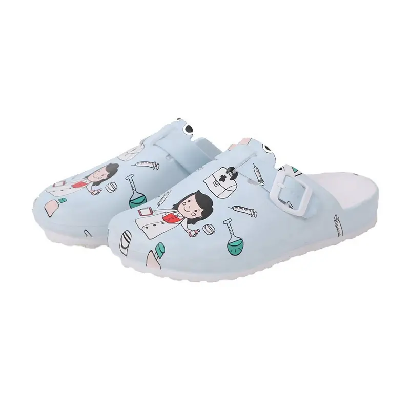 Mulheres Imprimir Enfermeira Sapatos Atacado Custom Chinelos Médicos Alta qualidade À Prova D 'Água Tamancos Chinelos Femininos Slides Calçado