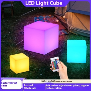 Đèn <span class=keywords><strong>LED</strong></span> để bàn phát sáng cho phòng ngủ, sân vườn ngoài trời, nhà hàng, quán bar, trung tâm mua sắm, ánh sáng xung quanh, đèn khối nhỏ nhiều màu sắc - Product Image 2