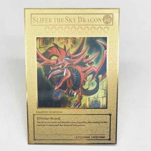 3 Cartes de jeu <span class=keywords><strong>Yu</strong></span>-<span class=keywords><strong>Gi</strong></span>-<span class=keywords><strong>Oh</strong></span> personnalisées en acier inoxydable, dorées, pour le jeu de cartes à collectionner - Product Image 3