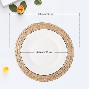 Đặt 6 Tự Nhiên Nước Lục Bình Dệt Placemat Sseagrassbraided Trang Trại Phong Cách Boho Chịu Nhiệt Thảm - Product Image 6