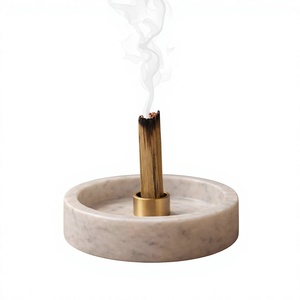 Brûleur d'encens en marbre avec support en laiton, diffuseur d'aromathérapie pour bâtonnets de bambou, utilisation toute saison - Product Image 2