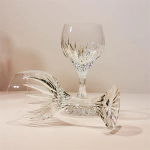 Copa de Vino Vintage 300ml Cáliz de Cristal Transparente Cristalería con Tallo Única Vasos de Lujo para Bodas y Fiestas - Product Image 4