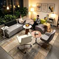 Ensemble de canapés modulaires modernes en forme de L, sur mesure, pour hôtel et bureau, en tissu