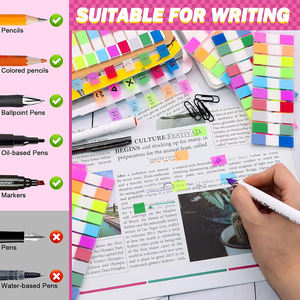 Transparent Index Sticker Extractive PET Fluorescent Label Indicator Sticker Colorful Waterproof <b>Sticky</b> Sticker - Product Image 4