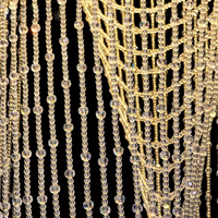 Lustre suspendu moderne scandinave personnalisé en verre pour escalier, dimmable, pour hall d'hôtel, villa, avec longues perles de cristal, anti-éblouissement
