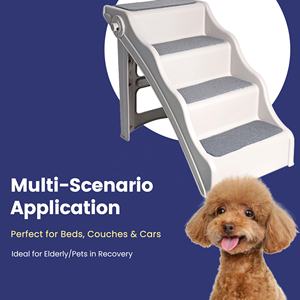 Duurzaam Lichtgewicht Plastic Traphelling Voor Huisdieren Inklapbare Opvouwbare Draagbare Antislip Hond & Kat Bed Trappen - Product Image 4