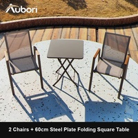 Ensemble de meubles de jardin en alliage d'aluminium, table et chaises pliantes d'extérieur, 5 pièces, résistant aux UV et durable