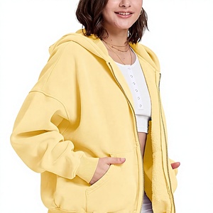 Sudadera con capucha para mujer, extragrande, lavado ácido, peso pesado 360 GSM, 100% algodón polar, cremallera completa, estilo vintage, impermeable, chaqueta de moda de invierno - Product Image 3