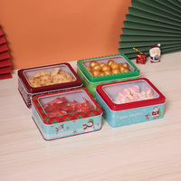 1 pièce Boîte à bonbons biodégradable en pâte de maïs, motif Joyeux Noël, mini boîte métallique scellée, organisateur de bijoux, emballage cadeau, pour pâtisserie maison et biscuits