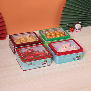 1 boîte à bonbons de Noël, mini boîte en étain, pot scellé, organisateur de bijoux, emballage cadeau, boîte à bonbons de Noël, boîte à biscuits, boîte à biscuits - Product Image 2