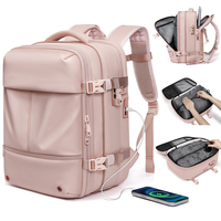 Mochila de Viaje con Compresión al Vacío, Expandible, Puerto de Carga USB, Candado TSA, Impermeable, Gran Capacidad, para Portátil, Negocios y Aire Libre