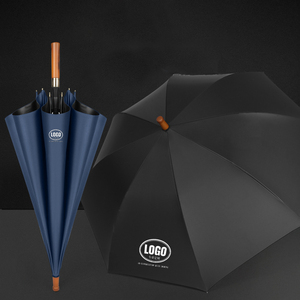 2025 New Cheap Wooden Handle Umbrella Automatic Market Golf Umbrellas Windproof with Logo Prints