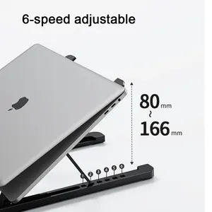 Soporte para portátil de aleación de aluminio, portátil, plegable, ajustable, 4 en 1, estación de acoplamiento, soporte para portátil para Macbook Tablet PC de 10-17 pulgadas