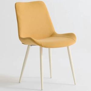 Chaise de salle à manger moderne et personnalisable avec dossier en tissu confortable et pieds en métal - Product Image 4