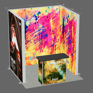 TIANLANG - Caja <span class=keywords><strong>de</strong></span> Luz Plegable <span class=keywords><strong>de</strong></span> Aluminio 3x3, Ligera, con Tela SEG, Mesa y Bolsa <span class=keywords><strong>de</strong></span> Almacenamiento Compacta para <span class=keywords><strong>Ferias</strong></span> Comerciales - Product Image 1