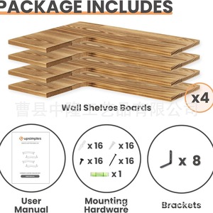 Wooden Wall-Mounted Corner <b>Shelf</b> 3-Tier Multipurpose Storage <b>Rack</b> For Kitchen Or Living Room - Product Image 5