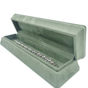 Boîte à bijoux mode Shero en cuir PU vert emballage personnalisé de luxe pour bijoux en velours boîte à bagues boîte cadeau pour bijoux avec logo - Product Image 2