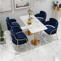 Meubles de restaurant de style minimaliste moderne sac souple coussin de siège arrière siège de carte en bois massif contreplaqué table à manger et ensemble de chaises