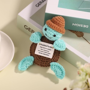 New Product Fun Crochet Handmade Hat Turtle Handmade Crocheted Positive Energy Little Turtle Doll Blue - Product Image 2