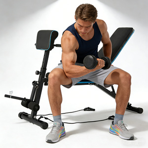 Banc d'exercices inclinable et réglable pour abdominaux et développement des jambes, capacité de charge 120 kg, vente en gros - Product Image 1