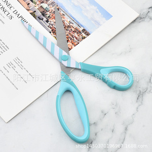 Stainless Steel Scissors 3 Piece <b>Set</b> Blue Striped Blades For Home Office Tailoring Crafting - Product Image 4