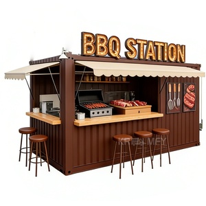 Cafetería, Bar y Restaurante en Contenedor Marítimo con Ventana de Aluminio y Puerta de Acero, Diseño Prefabricado Contemporáneo, Alta Utilización del Espacio - Product Image 1