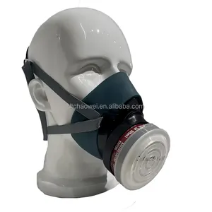 Filter respirator silikon setengah masker Gas kimia keselamatan industri dengan filter tunggal