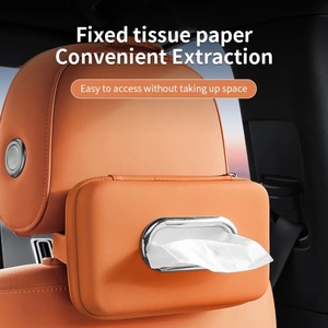 Porte-serviettes <span class=keywords><strong>rectangulaire</strong></span> extra large en cuir PU, boîte à mouchoirs <span class=keywords><strong>rectangulaire</strong></span> pour siège arrière de voiture, porte-mouchoirs pour voiture - Product Image 1