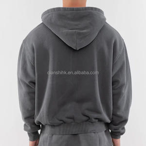 Sweat à capuche zippé lourd 100% coton Design personnalisé Streetwear Hoodie Fabricant French Terry Sweat à capuche zippé surdimensionné - Product Image 2