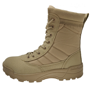 DF701 Tactical <b>Hiking</b> <b>Boots</b> Tan High Top Lace Up Outdoor All Seasons Durable Men Canvas <b>Boots</b> - Product Image 2