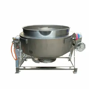 Industrial Garri Processing Plant Machinery 50L To 500L Gas Electric Steam Type Garri Fryer Jacketed Cooking Kettle With Mixer