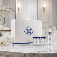 Boîte personnalisée en cuivre bleu pour kit de peptides, avec logo en relief, éponge, boîtes rigides recyclables, vente en gros, ensemble de poudre lyophilisée pour soins de la peau