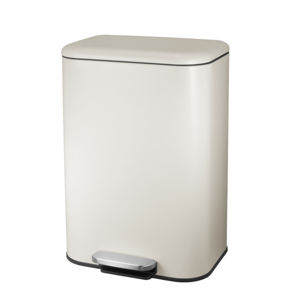 Rechthoekige roestvrijstalen voetpedaal prullenbak met soft-close deksel, ecologisch, voor keuken, kantoor en afvalrecycling - Product Image 2