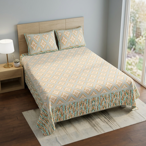 Ensemble de literie en coton imprimé à la main, drap et taies d'oreiller faites à la main, doux et respirant, vente directe - Product Image 3