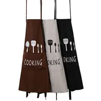 Регулируемые Кухонные фартуки с рисунком ножа, вилки, шеф-повара, водостойкие маслостойкие фартуки для женщин в скандинавском стиле