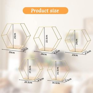 Ensemble de 5 étagères flottantes hexagonales murales, décoration murale moderne, adaptées aux chambres, salons, cuisines et bureaux - Product Image 3